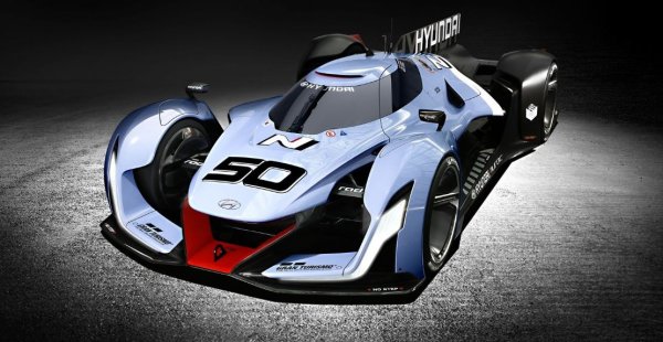 Преди около десет години корейският автомобилен производител решава да се отдалечи от имиджа на производител на автомобили за руските таксиметрови шофьори и американските домакини, като създава подмарката N. Според идеолозите тези &bdquo;горещи&ldquo;, &bdquo;затоплени&ldquo; и &bdquo;заредени&ldquo; модификации на автомобили Hyundai трябва да бъдат произведени под това &bdquo;буквено&ldquo; обозначение.
През 2015 г. посетителите на автомобилното изложение във Франкфурт са изненадани да открият на щанда на компанията концепцията N 2025 Vision Gran Turismo, изобретена за известната компютърна игра, която е реализирана под формата на истинска кола. 
Всяка линия и форма на купето подчертава същността на автомобила, а аеродинамиката е проектирана да създава висока притискаща сила без никакви крила. Благодарение на използването на въглеродни влакна, от които е направен монококът, собственото тегло на концепта се оказа неочаквано скромно - само 972 кг.
